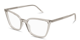 SAINT LAURENT Logo Lettering Cat-Eye Eyeglasses in Transparent Beige – Product Photo 2