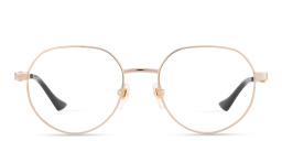Shop GUCCI Web Round Eyeglasses in Gold online.