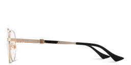 Shop GUCCI Web Round Eyeglasses in Gold online.