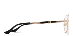 Shop GUCCI Web Round Eyeglasses in Gold online.