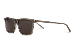 Shop SAINT LAURENT Logo Lettering Square Sunglasses in Brown online.