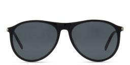 Shop SAINT LAURENT Logo Lettering Unisex Aviator Sunglasses in Black online.