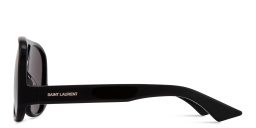 Shop SAINT LAURENT Solace Aviator Sunglasses in Black online.