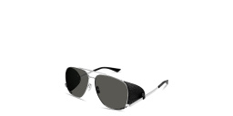 SAINT LAURENT Leon Spoiler Aviator Sunglasses in Silver – Product Photo 2