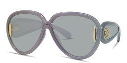 نظارات شمسية سوداء طراز بايلوت بشعار أناغرام من لويفي بلون رمادي - صورة المنتج 2