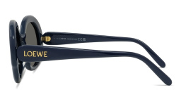 Shop LOEWE Slim Blue Round Sunglasses in solid blue online.