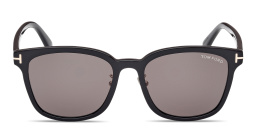 Shop TOM FORD T Logo Unisex Square Sunglasses in Black online.