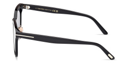 Shop TOM FORD T Logo Square Sunglasses in Black online.