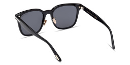 Shop TOM FORD T Logo Square Sunglasses in Black online.