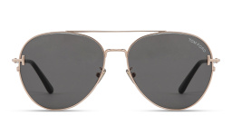 Shop TOM FORD T Logo Aviator Sunglasses in Gold online.