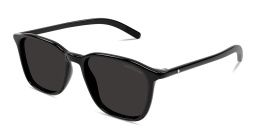 Shop MONTBLANC Snowcap Square Sunglasses in Black online.