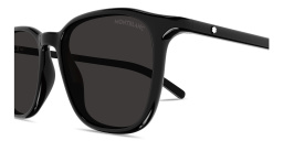 Shop MONTBLANC Snowcap Square Sunglasses in Black online.
