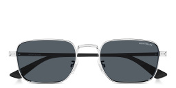 MONTBLANC Nib Rectangle Sunglasses in Silver – Product Photo 1