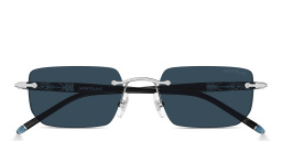 نظارات شمسية مستطيلة بدون إطار مستوحاة من الذكرى المئوية لميسترشتوك من مونت بلانك بلون فضي - صورة المنتج 1