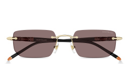 نظارات شمسية مستطيلة بدون إطار مستوحاة من الذكرى المئوية لميسترشتوك من مونت بلانك بلون ذهبي - صورة المنتج 1