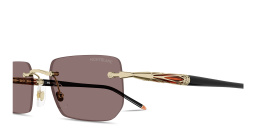 MONTBLANC Meisterstück Centenary Rimless Rectangle Sunglasses in Gold – Product Photo 3