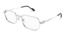 Shop Cartier Première de Cartier Wide Rectangle Eyeglasses in Silver online.