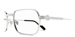 Shop Cartier Première de Cartier Wide Rectangle Eyeglasses in Silver online.