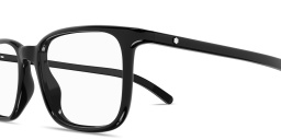 Shop MONTBLANC Snowcap Light Rectangle Eyeglasses in Black online.