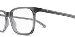 Shop MONTBLANC Snowcap Light Rectangle Eyeglasses in Grey online.