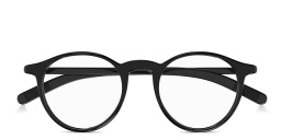 Shop MONTBLANC Snowcap Round Eyeglasses in Black online.
