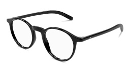 Shop MONTBLANC Snowcap Round Eyeglasses in Black online.