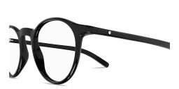 Shop MONTBLANC Snowcap Round Eyeglasses in Black online.