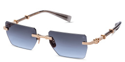 Shop BALMAIN Pierre Unisex Rimless Rectangle Sunglasses in Gold online.