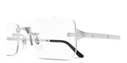 Cartier Santos de Cartier Rimless Rectangle Eyeglasses in Silver – Product Photo 3