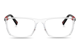 Shop PRADA Wide Rectangle Eyeglasses in Crystal online.
