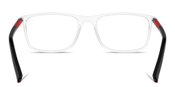 Shop PRADA Wide Rectangle Eyeglasses in Clear online.