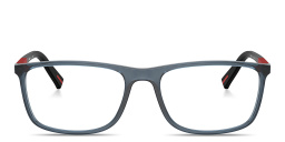 Shop PRADA Wide Rectangle Eyeglasses in Blue online.