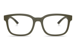 Shop Prada Linea Rossa Wide Square Eyeglasses in Green online.