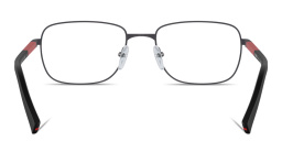 Shop Prada Linea Rossa Wide Square Eyeglasses in Gunmetal online.