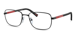 Shop Prada Linea Rossa Wide Square Eyeglasses in Black online.