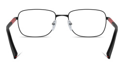 Shop Prada Linea Rossa Wide Square Eyeglasses in Black online.
