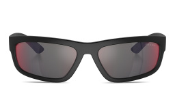 Prada Linea Rossa Rectangle Sunglasses in Black – Product Photo 1