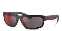 Prada Linea Rossa Rectangle Sunglasses in Black – Product Photo 2