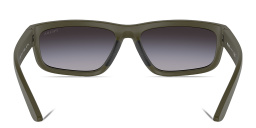 Shop Prada Linea Rossa Rectangle Sunglasses in Green online.