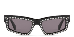 Shop OFF WHITE Miramar Unisex Cat-Eye Sunglasses with Crystal Embellishments in Black online.