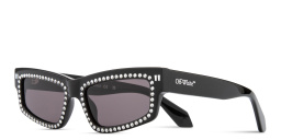 Shop OFF WHITE Miramar Unisex Cat-Eye Sunglasses with Crystal Embellishments in Black online.