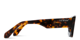Shop OFF WHITE Charlotte Unisex Rectangle Sunglasses in Black Havana online.