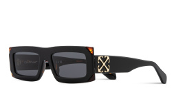 Shop OFF WHITE Laurel Unisex Rectangle Sunglasses in Black online.