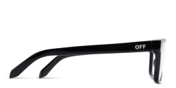 Shop OFF WHITE Logo Signature Unisex Wide Rectangle Eyeglasses in Black online.