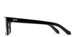 Shop OFF WHITE Logo Signature Unisex Wide Rectangle Eyeglasses in Black online.