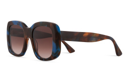 Shop THIERRY LASRY Swimmy Oversized Round Sunglasses in Brown Blue online.