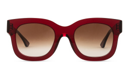 Shop THIERRY LASRY Unicorny Oversized Rectangle Sunglasses in Red online.