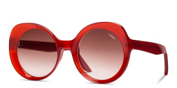 Shop LAPIMA Carlota Oversized Round Sunglasses in Red online.