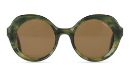 Shop LAPIMA Carlota Oversized Round Sunglasses in Green online.
