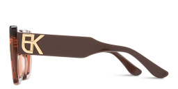 Shop Emmanuelle Khanh Midnight Oversized Square Sunglasses in Brown online.